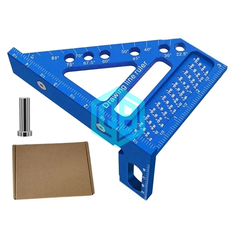 Durable OEM Custom CNC Machining Aluminum Parts for Woodworking 45/90 Degree Square Protractors Carpentry Accessories