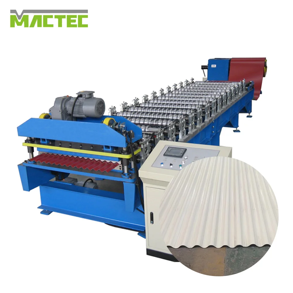 Corrugated Roof Metal Sheet Roll Forming Machine Long Span Corrugated Korea Bem Automatic Aluzinc Aluminum Roofing Coil Maquina