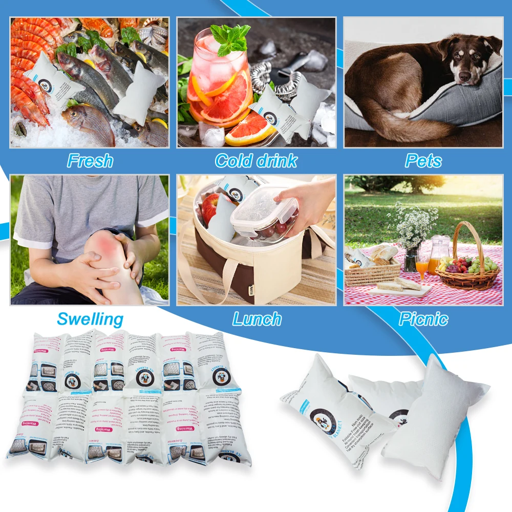 Disposable ice packs for shipping manufacturers food mini dry ice packs absorption cold sap material bags sheet