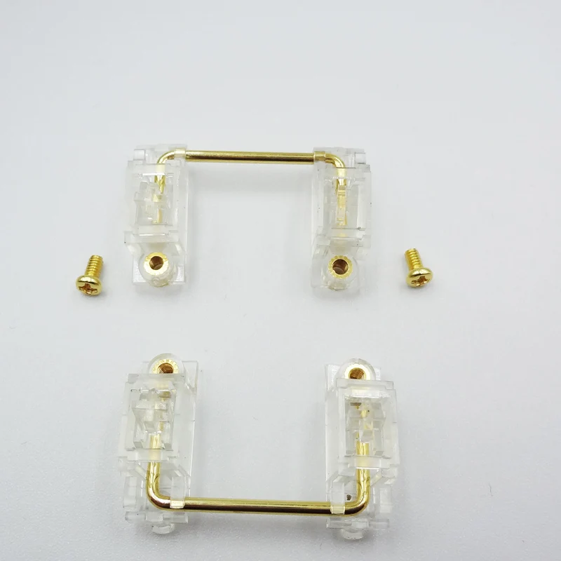 PCB Screw in Stabilizers with Transparent Housing and Gold plated Wire for Custom Mechanical Keyboard