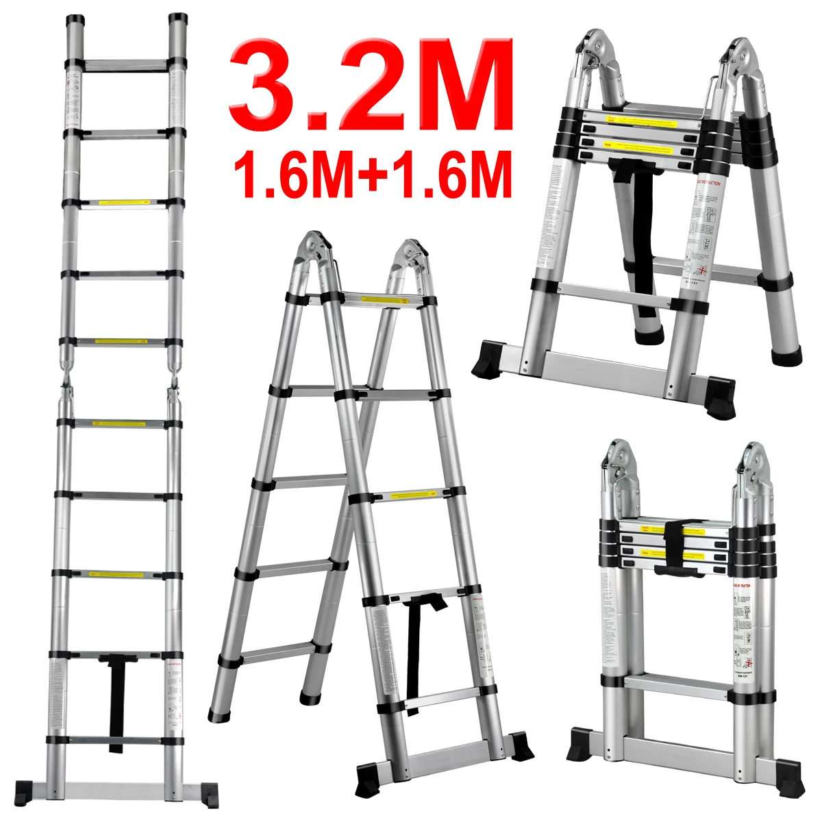 Custom Folding Step Manufacturers Loft Retractable Ladder Foldable Aluminum Telescopic Ladder Insulation En131-6 Soft Close