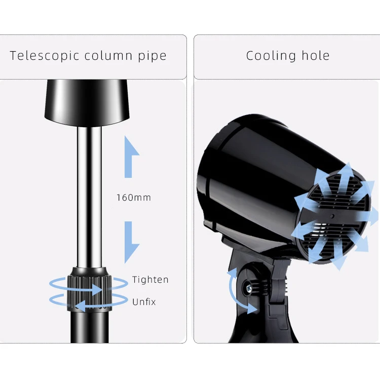 Электрический вентилятор с регулируемой высотой и стабильным основанием, 45 Вт, 3 скорости, 16 дюймов