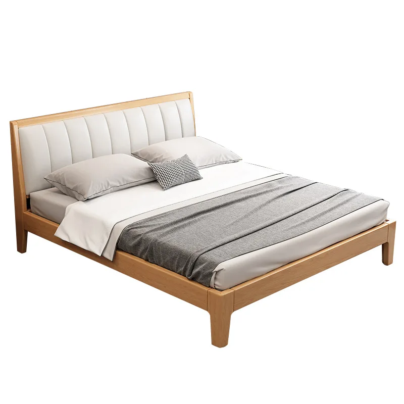 Bedroom furniture sets no mattress  king queen twin wooden upholstered popular bed frame 1.8m double modern wood beds