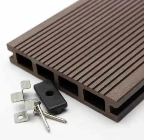 Good Quality Square Hole Decking Outdoor Wpc Grooved Anti-slip Decking Floor