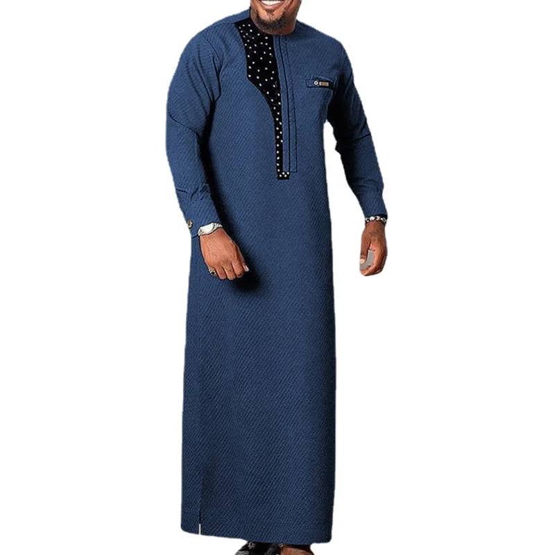 JH New Fashion Wholesale African Clothing Traditional Stripe Plaid Design Shirts Long Sleeve African Men Dress