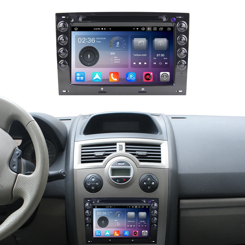 2003-2010 Megane 2 Car DVD Player 7 Inch Android 12 GPS Navigation Mirror Link Hi-Res Audio LCD CD MP3 Players Portable