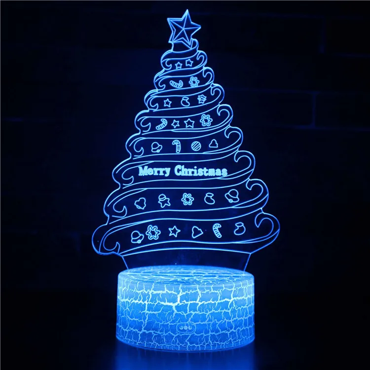Night light Christmas 3D nightlight series LED remote control touch crack Eve