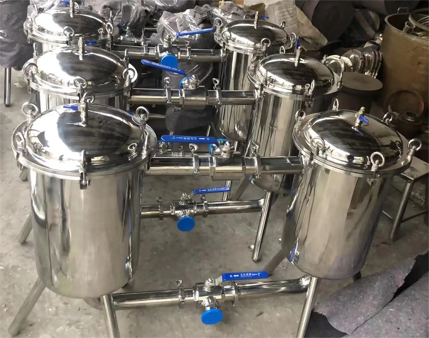 Food Grade Syrup Solid Liquid Separation Water Treatment Stainless Steel 304 Sanitary Bag Duplex Filter