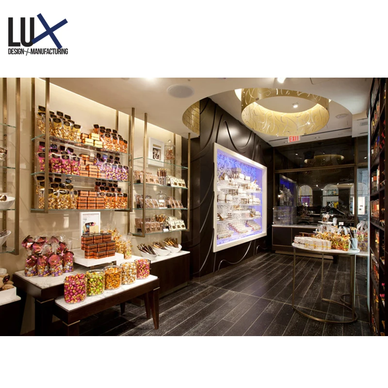 New Arrival Food Grade Aluminum Shelf Interior Design Service Bakery Equipment Bread Food Shop