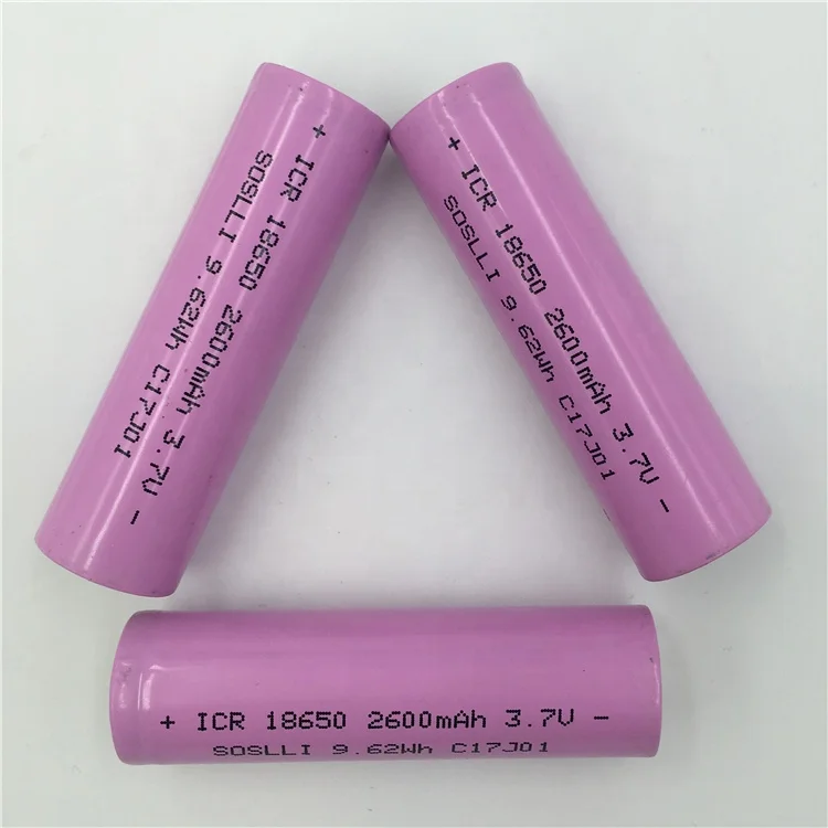 SOSLLI 3.7V 2600mAh lithium ion battery with high performance