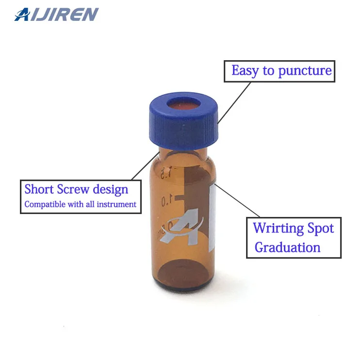 Aijiren 9mm Thread 2ml Chromatography Glass clear Vial for HPLC/GC UPLC with Plastic Screw Cap and Septa