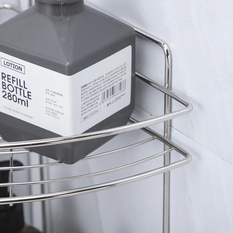 Нержавеющая Сталь Настенная угловая 2 слоя для ванной комнаты/Этажерка для ванной комнаты угловая полка