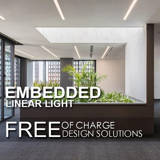 Commercial smart pendant hanging ceiling liner light aluminum slim trimless recessed surface mounted led grill linear light