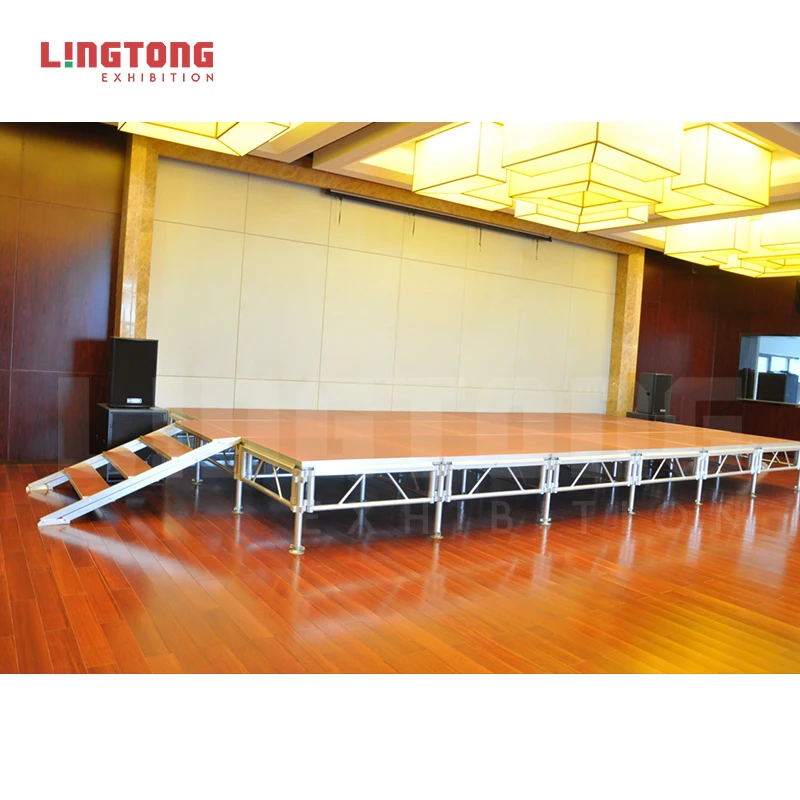 Modern Aluminum Frame Height Adjustable Flexible Stage Floor With Stage Stair For Live Show