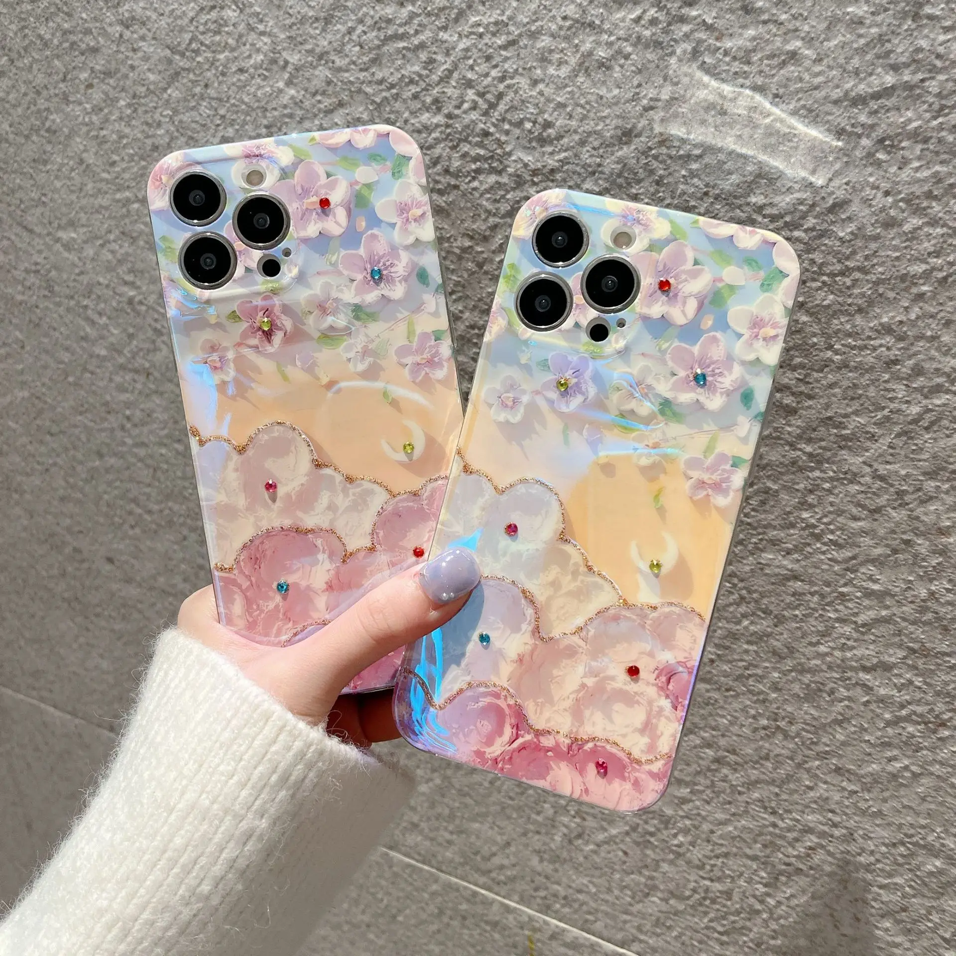 New Arrival Plastic Soft TPU Shockproof Full Protective Flower Mobile Phone Case For iPhone 11 12 13 Pro Max