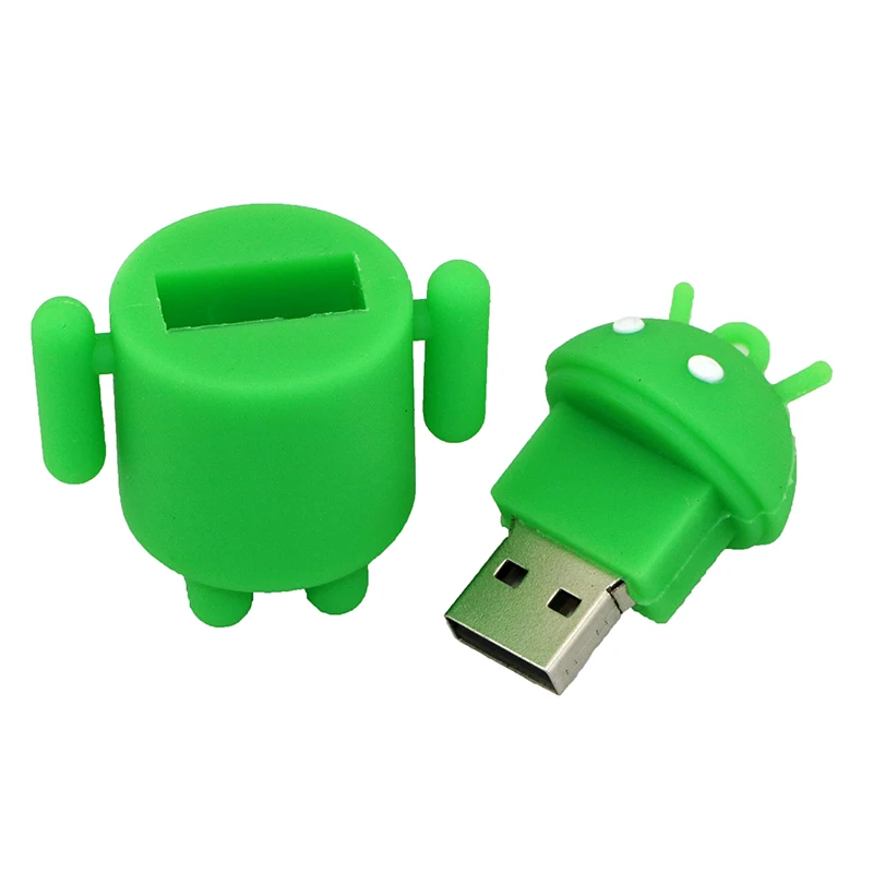 Cartoon Cute Android Robot USB Flash Drive 2.0 1GB 2GB 4GB 8GB PVC Pen Drive 3.0 64gb 32gb 16gb USB Memory Stick Creative Gift