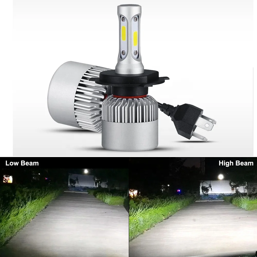 
HSUN 72W 8000LM COB H4 LED Headlight Kit 6000k High Low Beam 9003 Car LED Headlights Bulb Head Lamp Fog Light 12V 24V 