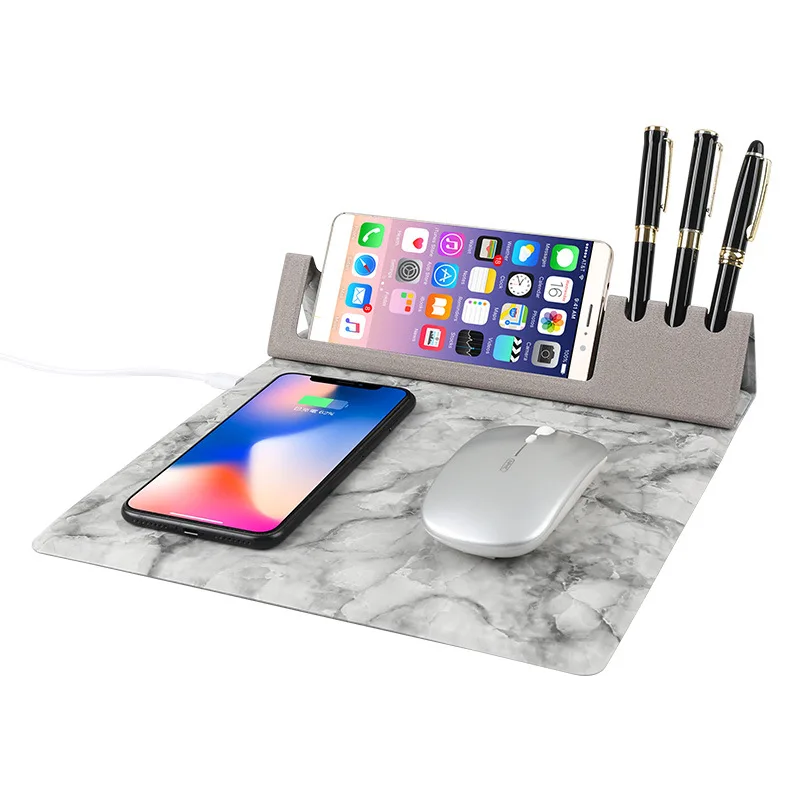 Multiple Wireless Charger Foldable 3 In 1 Wireless Charger Station Mouse Pad