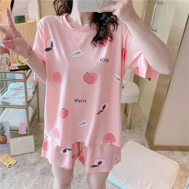 
Hot sale cheap cotton sleepwear pajamas 2pcs lady summer home wear 2021 pajamas for women 