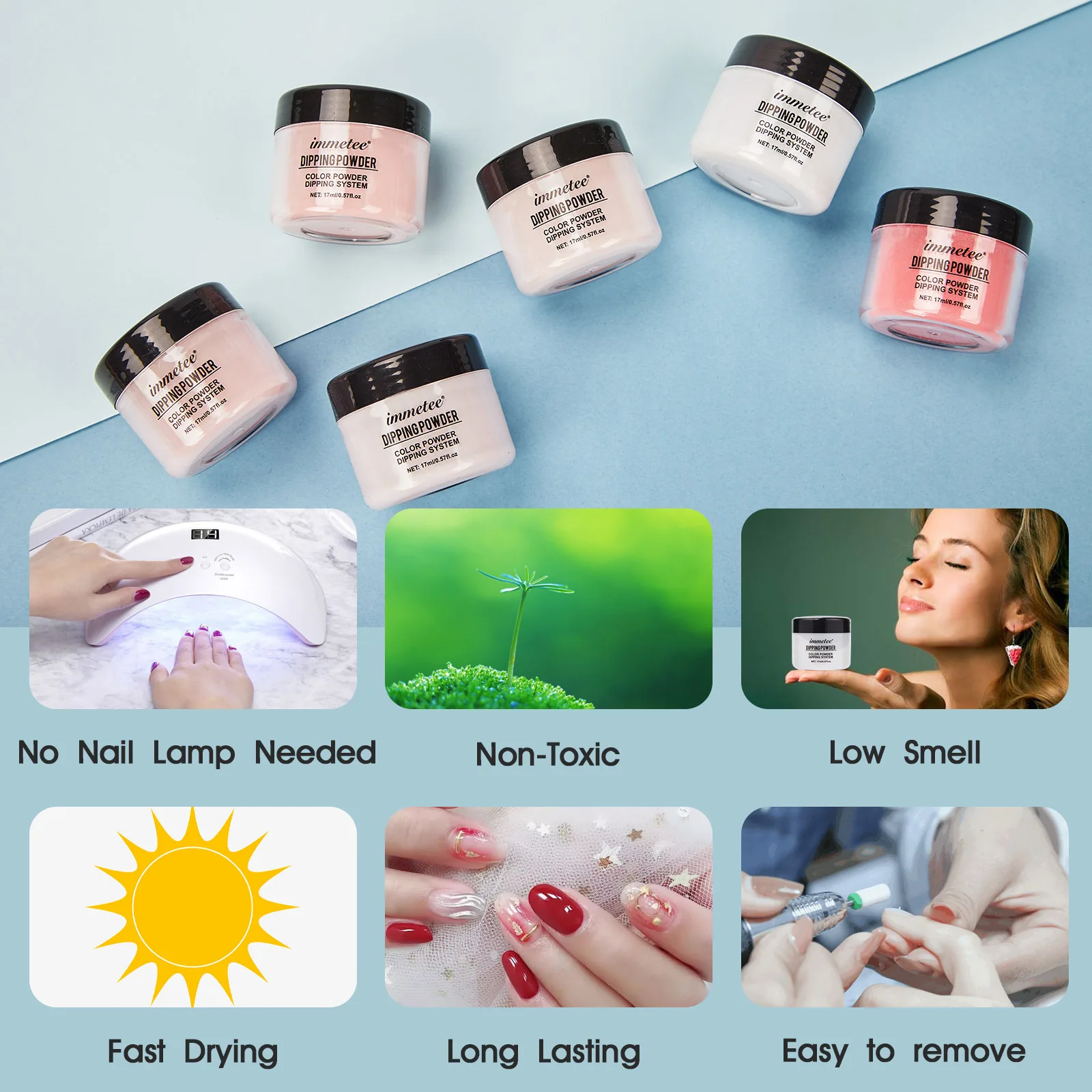 Wholesale Dip Gel Powder Kit Fast Dry White Pink French Nail Dip Powder Starter Kit with Base Top Coat Activator and Brush Saver