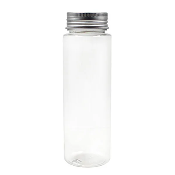 Cylinder Round Wide Mouth 100ml 200ml 250ml 500ml 1 Liter Empty PET Transparent Juice Plastic Bottles With Cap