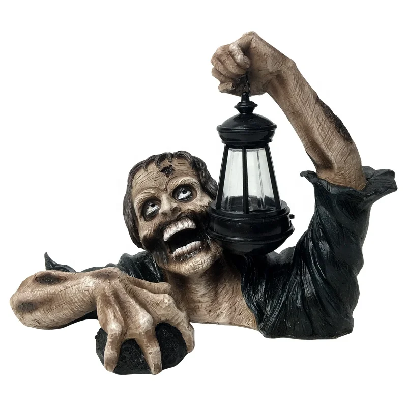 garden decorations Resin Zombie Crafts halloween horror  ornaments Zobie bust desk decoration statues lantern folk crafts
