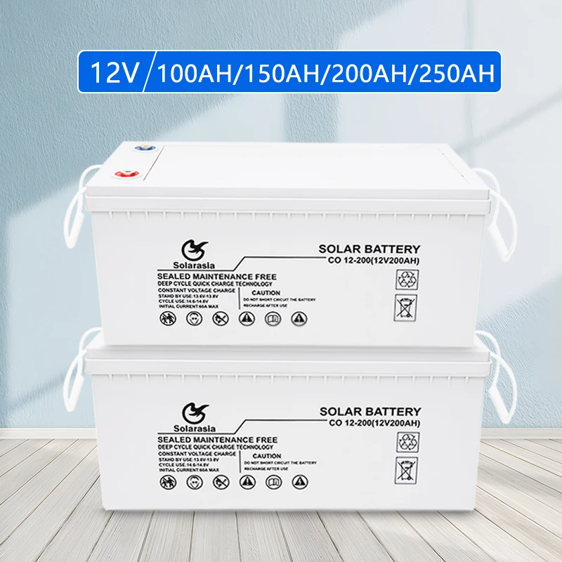 Solar Deep Cycle Factory Supplier  Batteries 12V 100Ah 200Ah 250Ah Long Lifespan Solar Storage Batteries Heavy Duty