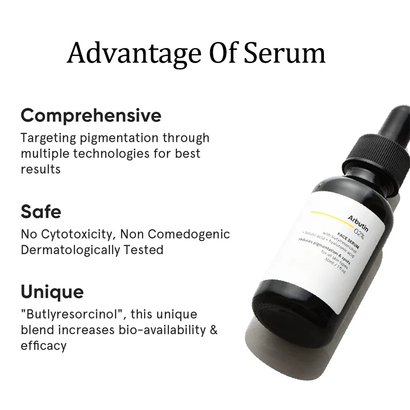 OEM custom low moq the ordinary kojic acid ginseng niacinamide vitamin c brightening body face concentre alpha arbutin serum
