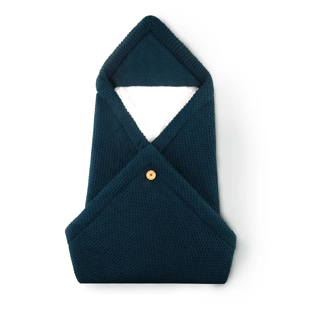 
Baby Jacquard Multi-purpose Stroller Thick Knitted Stroller Button Plus Velvet Baby Sleeping Bag Blanket For Baby 