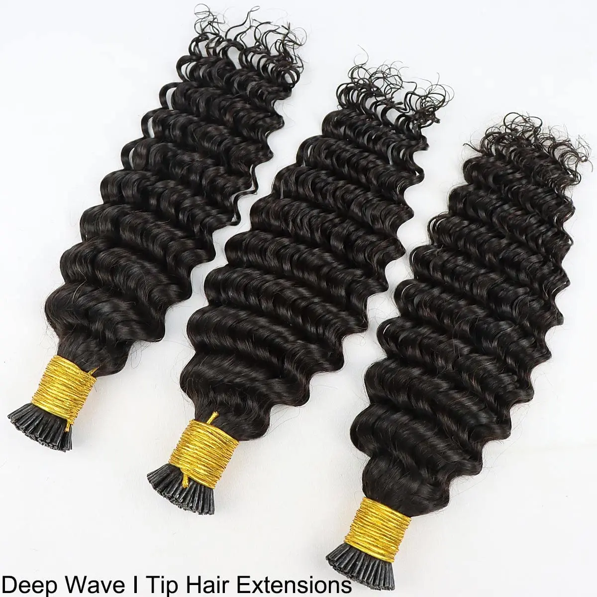 Wholesale High Quality Deep Wave Virgin Hair Weave Bundles Pre Bonded Microlinks Keratin Capsule I Tip Human Hair Extensions