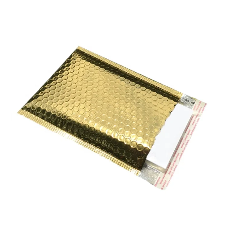 Custom Courier Shipping Padded Envelope Mailing Bags Rainbow Shiny Holographic Metallic Bubble Mailer