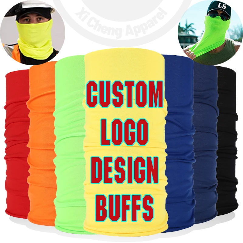 Wholesale 100% Polyester Custom Logo Customized Design Buffs Tube Bandanas Headwear Deportiva Neck Gaiter Printed