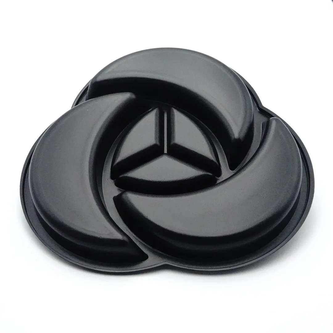 new design petal shape divided compartments microwavable food plate elegant plastic serving tray