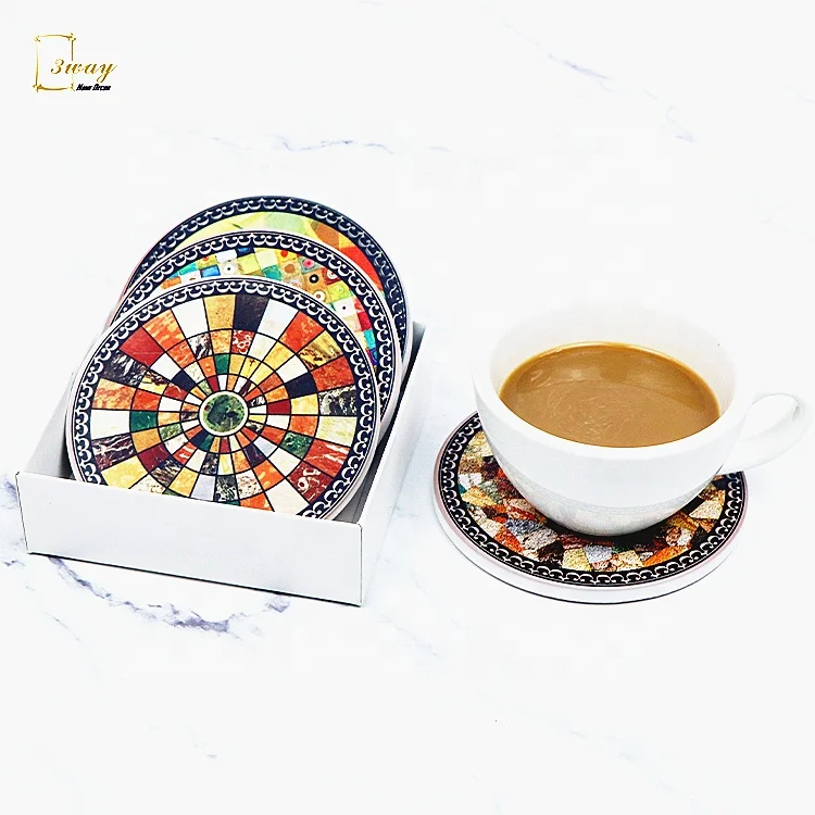 Tea Coffee Beer Magnetic Cork Cup Mats Pads and Placemat Coaster Ceramic OEM Custom Round Cute Home Decoration Everyday Support