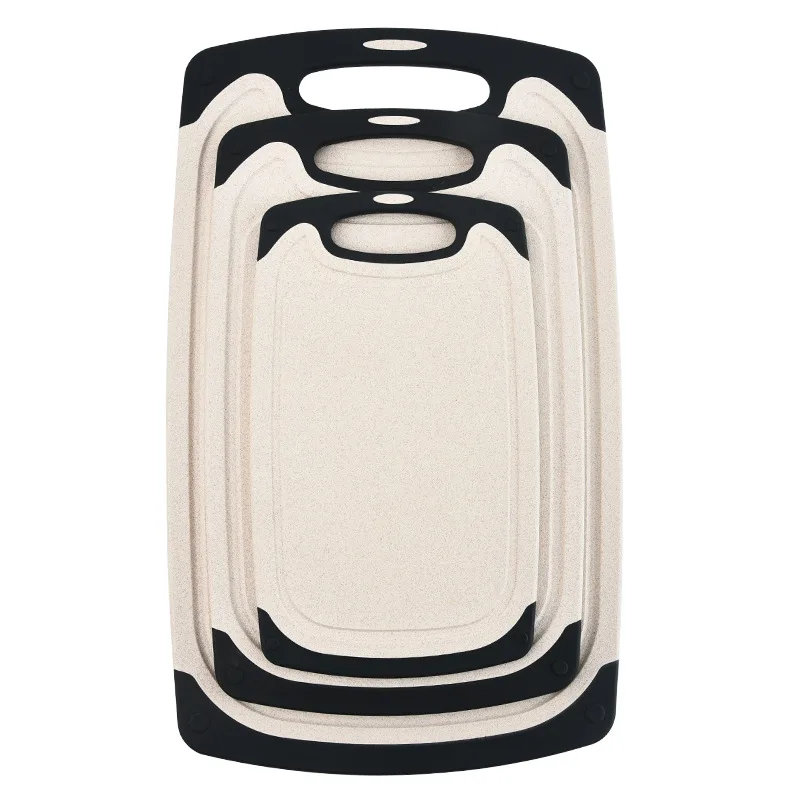 Custom Private Label Logo 3 Pieces Eco-friendly Woo Bamboo Multi-functional kitchen plastic  Cutting Boards Set
