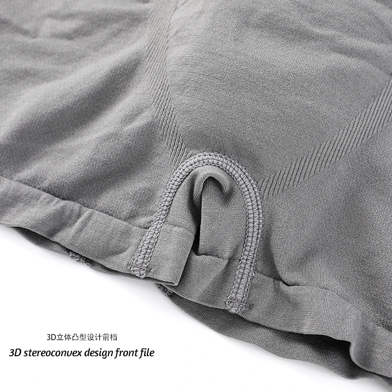 Wholesale Solid Color Mid-waist Breathable Quick-drying  Seamless Boxer Briefs For Men