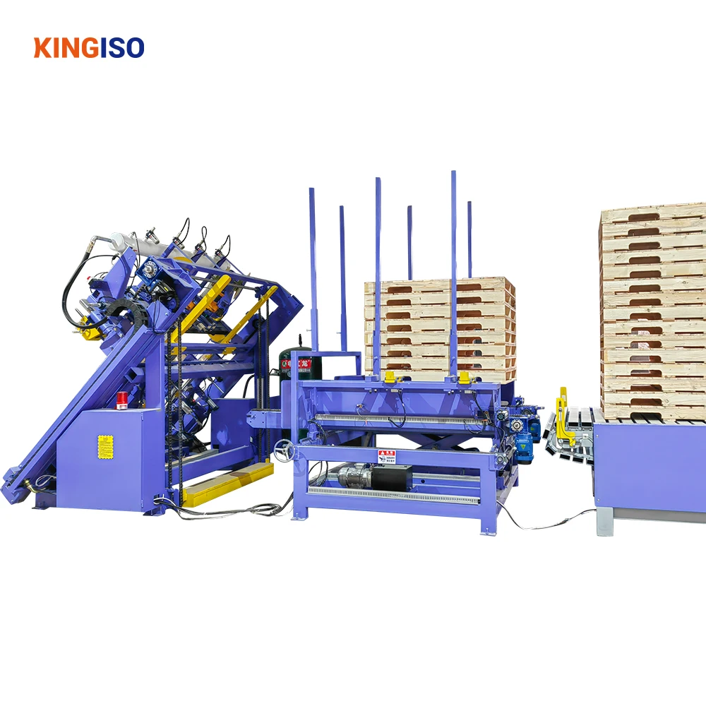 KINGISO Manufacturing Automatic European Wood Pallet Production Line Small Wood Pallet Nailing Machine For Wooden Pallet