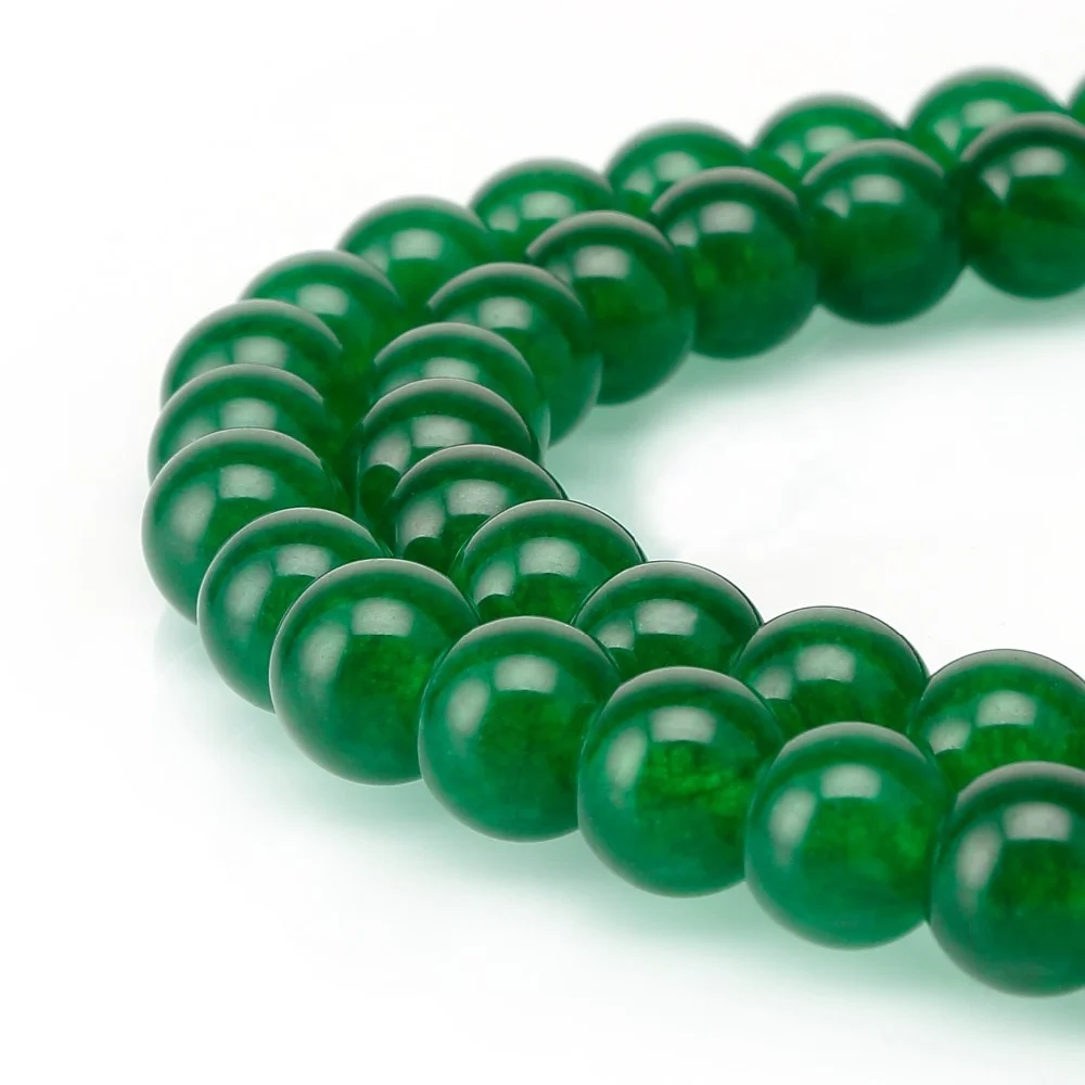 Loose 6mm 8mm 10mm 12mm Beads Jade Round Bead Strands Green Jade Beads for Bracelets Necklace Jewelry Making