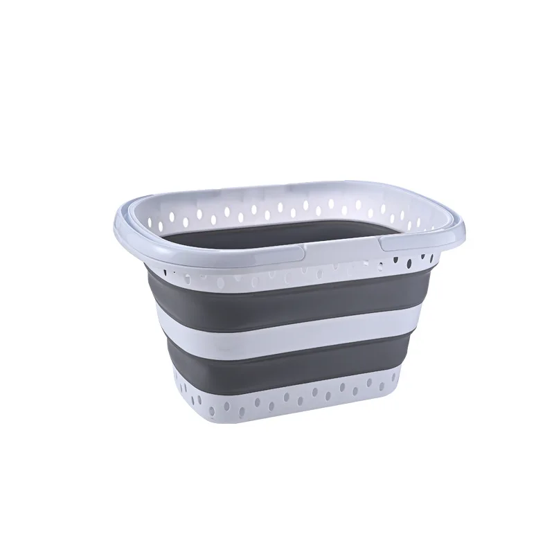 Hot Selling Large Capacity Collapsible Tub with Handle Portable Outdoor Picnic Basket Plastic Storage Basket