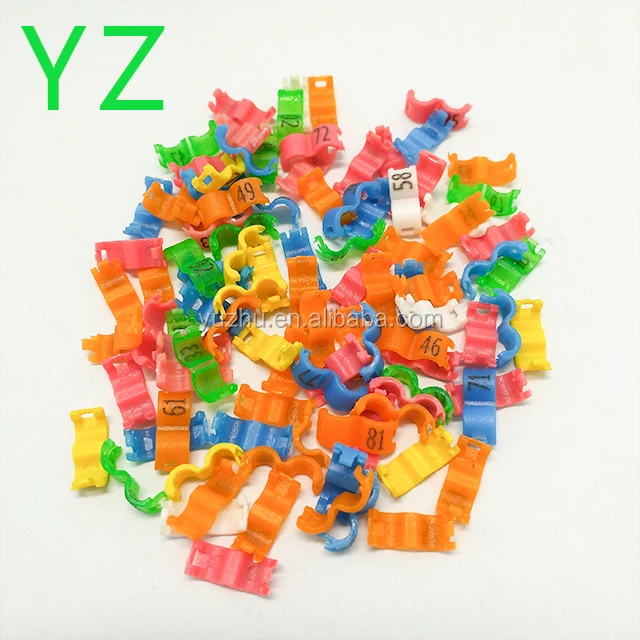 2023 Colorful inside diameter 3mm plastic pigeon clip ring/custom text content