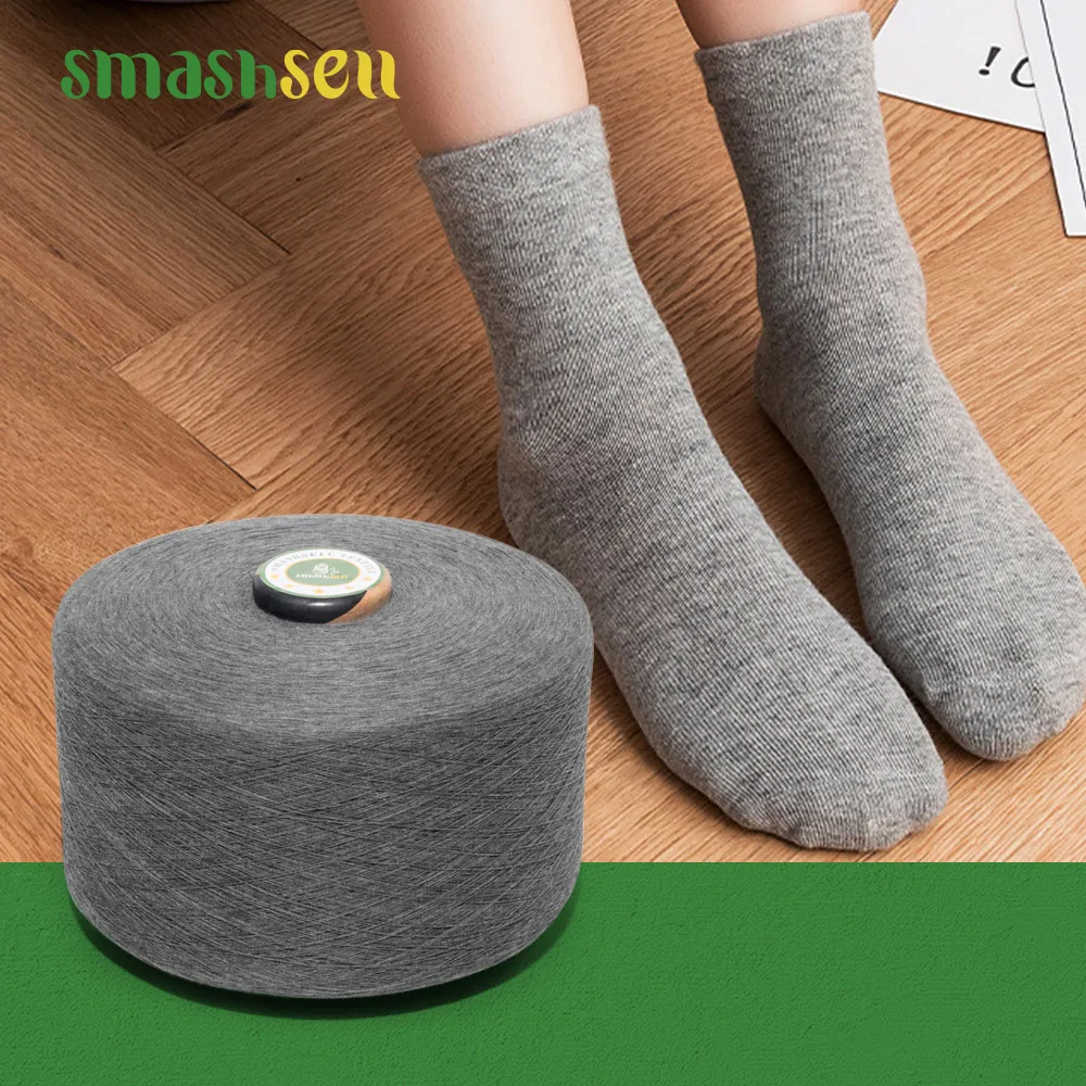 Оптовая продажа, Вязаная Шерстяная переработанная пряжа Viscos, цена за кг для носков, хлопчатобумажная полиэфирная пряжа для производства носков