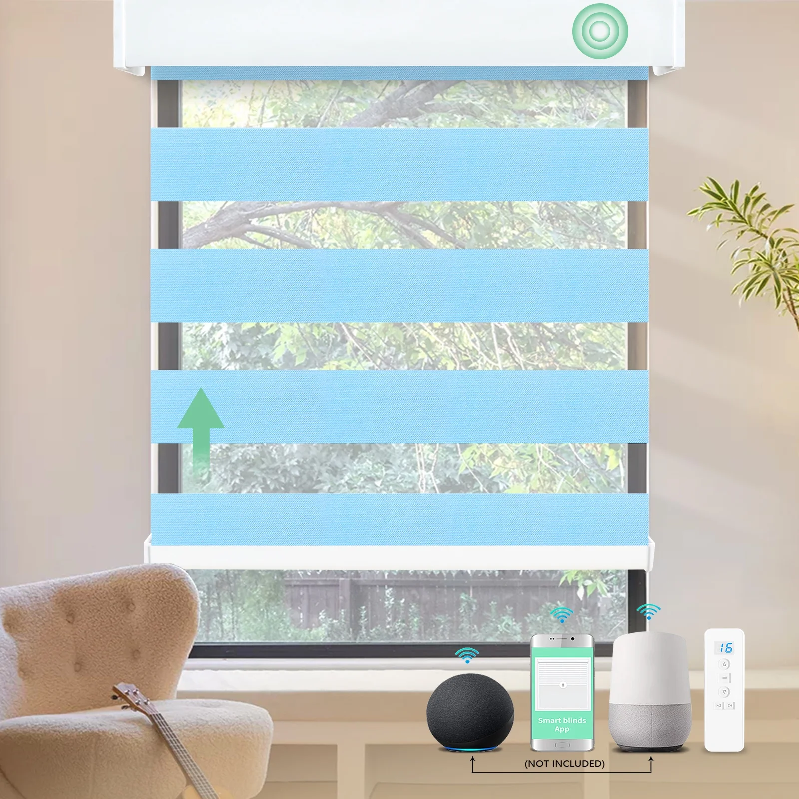 High Quality Motorized Zebra Blinds Smart WiFi Google Control Modern Automatic Electric Zebra Shades blinds for Home or Office