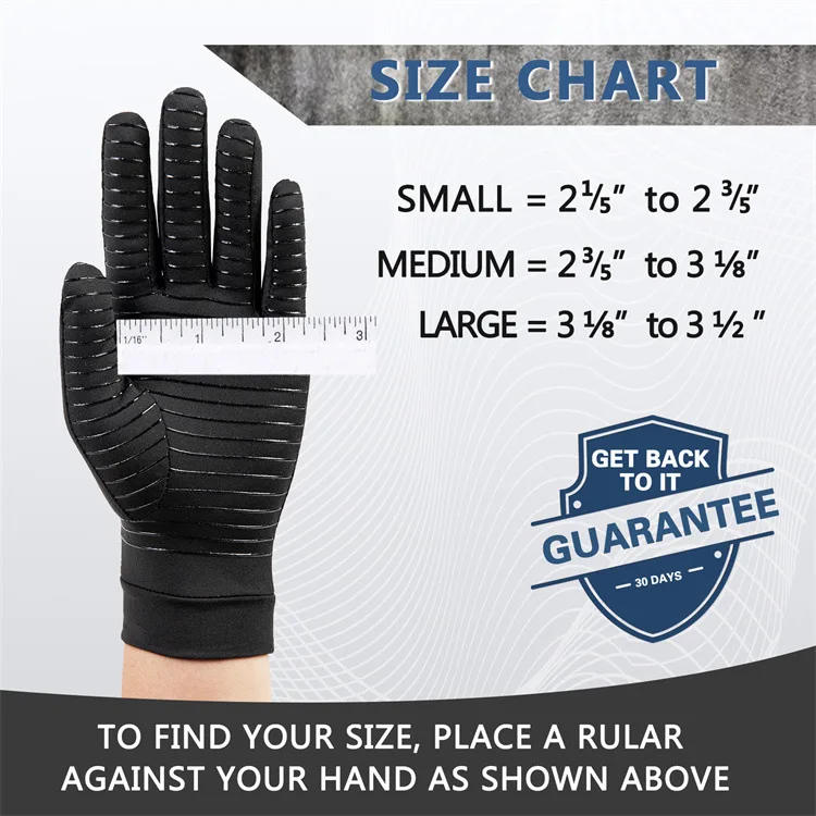 Men Sports Running Driving Copper Fiber Touch Screen Full Finger Gloves Hand Pain Compression Gloves For Men Women