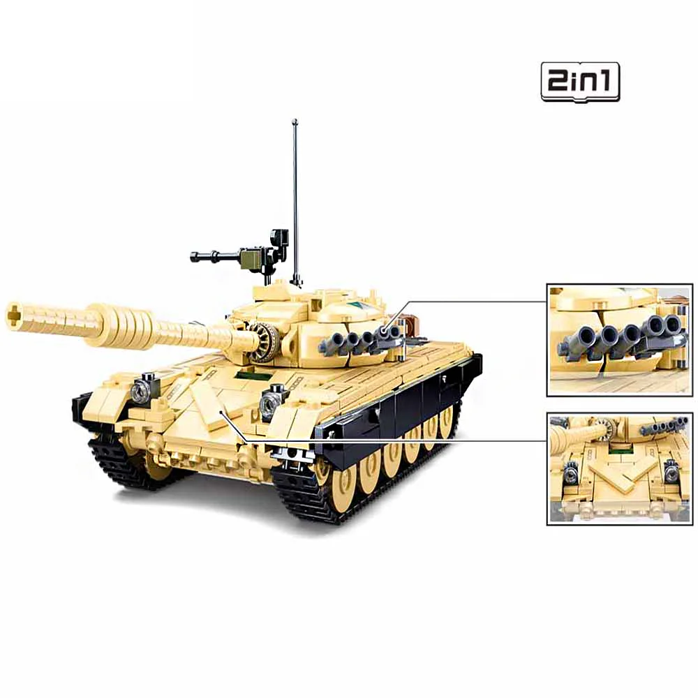 Sluban Building Block Toys Morden Military B1011 Main Battle Tank 2 IN1 770PCS Bricks Armored Car Compatible With Leading Brands