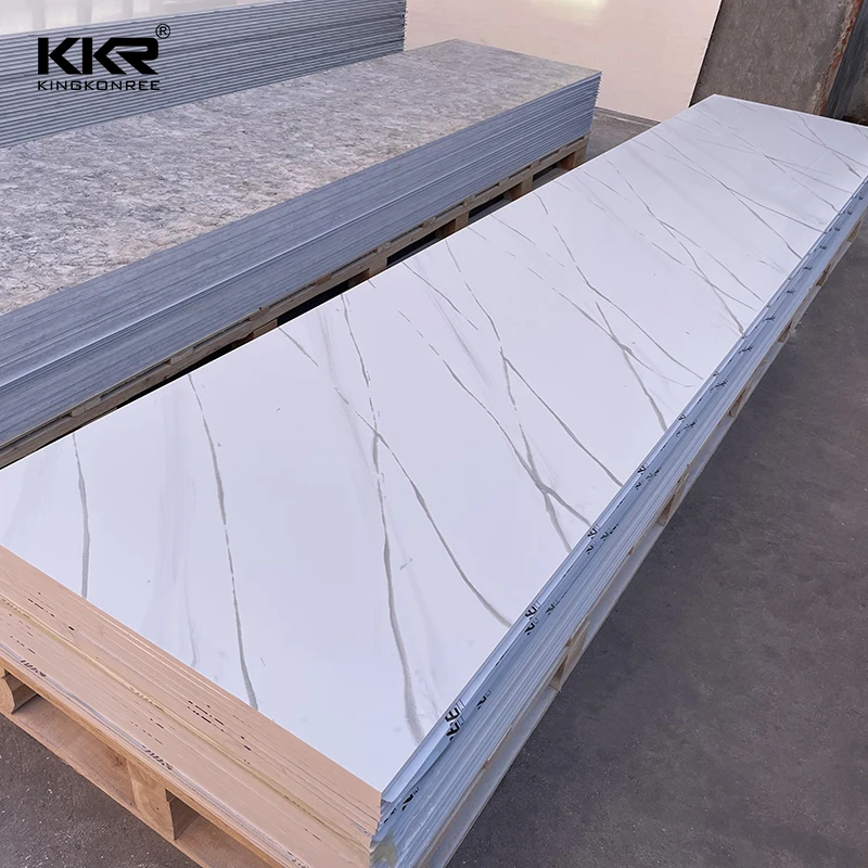 White Marble Bar Top Acrylic Solid Surface Stone