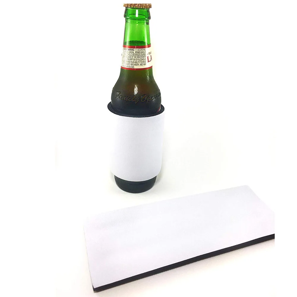 Neoprene Blank White Slap Can Cooler Wrap Snap on Beer Bottle