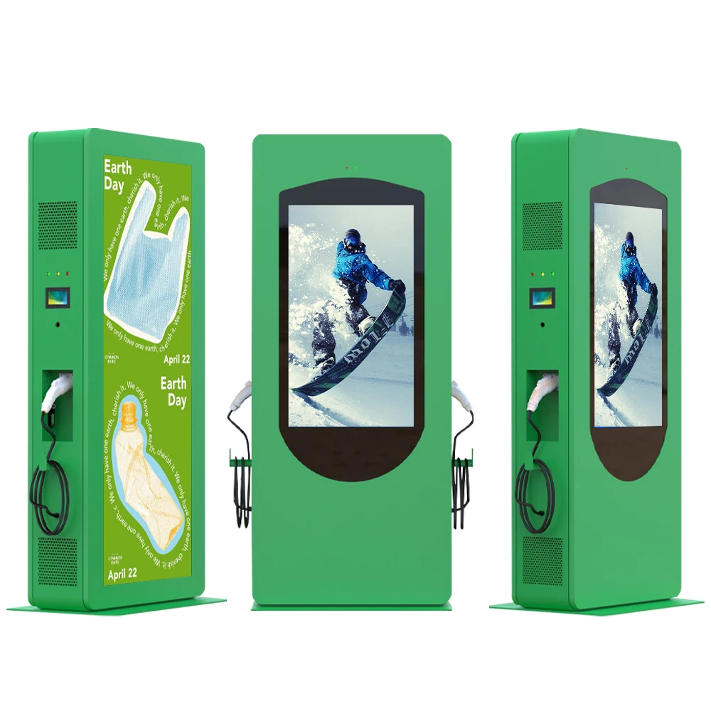 Уличная напольная подставка VISIGN Totem EV зарядка обе стороны высокая яркость 3500 nits промышленная панель на заказ уличный дисплей