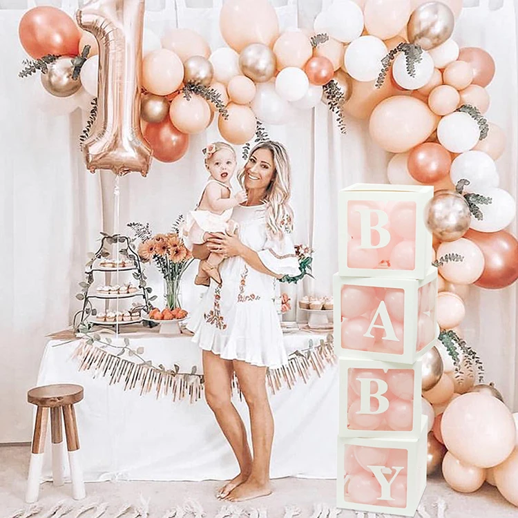 4 шт. прозрачный ящик Свадебный декор Baby Shower для мальчиков и девочек свадьбы событие для вечеринок по случаю крестин, дней рождений, декор для вечеринок Babyshower