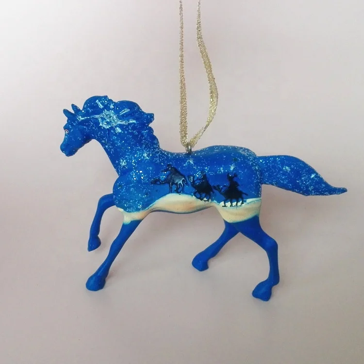 cheap wild animal resin horse figurine christmas ornaments