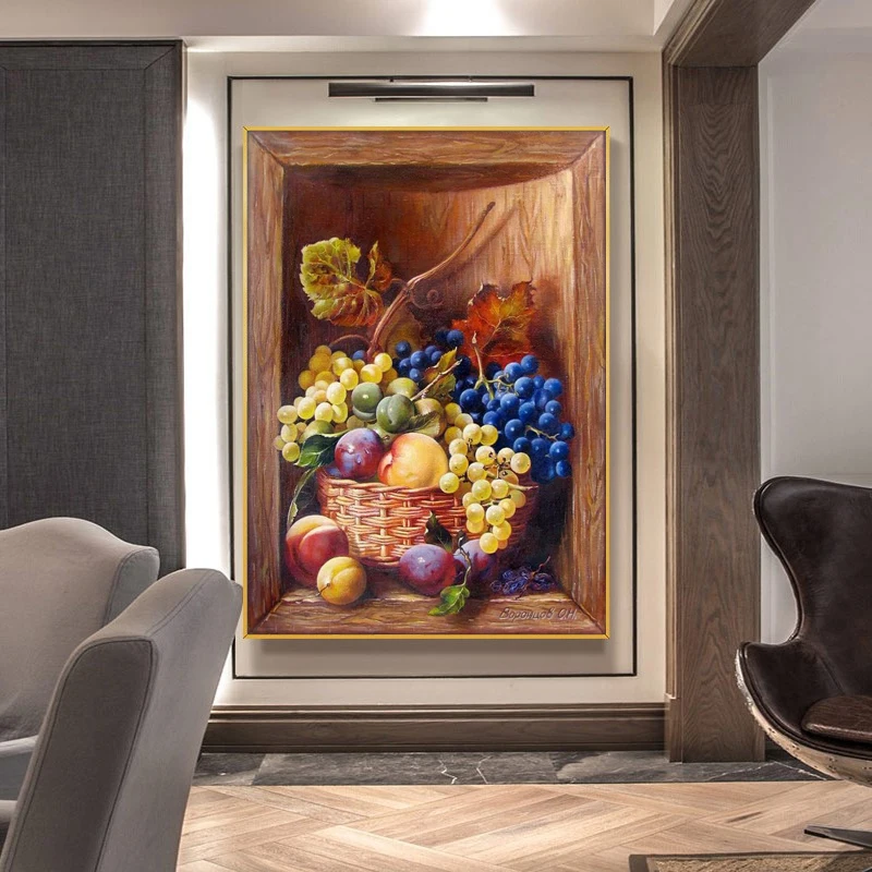 Wall Art Interior Decoration Painting Classical Still Life Painting Hand-painted Oil Painting Wine Fragrant Flowers